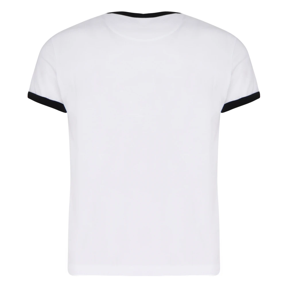 Valentino Garavani Contrast Rand Logo T-shirt Wit Zwart White Heren