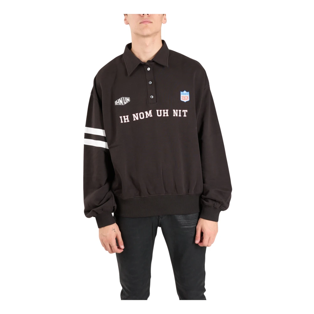 IH NOM UH NIT Polo shirt met knopen en logo Brown Heren