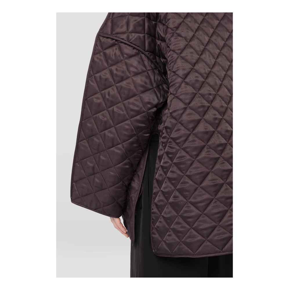 Jil Sander Bruine Oversized Gewatteerde Jas Brown Heren