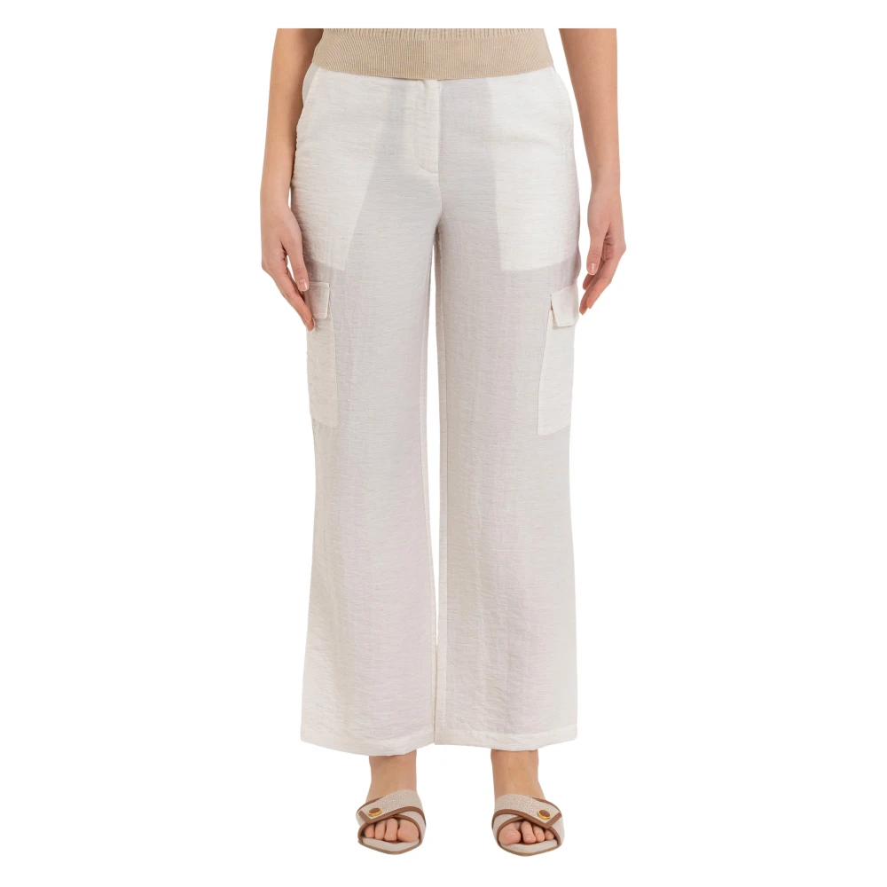 Kocca White Chic Straight Legged Summer Trousers - Female - Wide Trousers - 2XS - Trousers