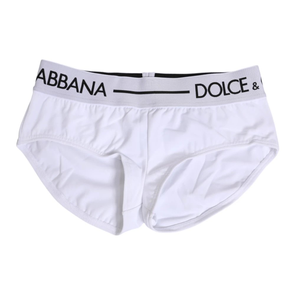 Dolce & Gabbana Women's White Logo Waistband Shorts Underwear
