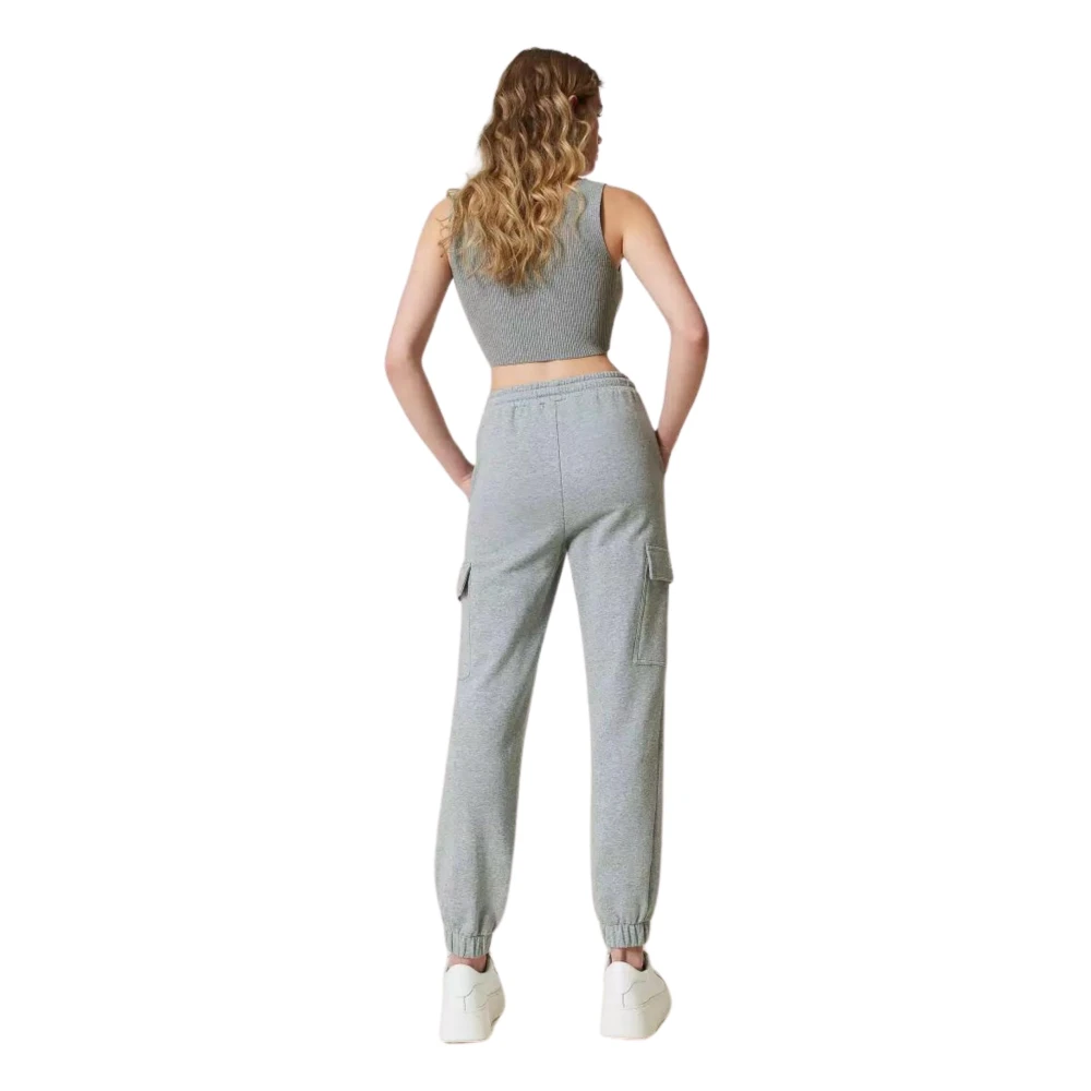 Twinset Cargo Joggers Grijs Katoenen Sweatpants Gray Dames