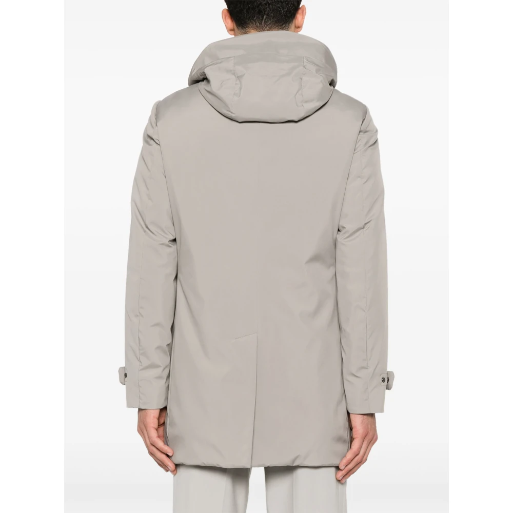 Moorer Gewatteerde jas met afneembare capuchon Beige Heren