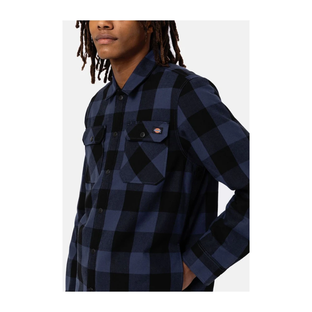 Dickies Blauwe Overhemden voor Heren Blue Heren