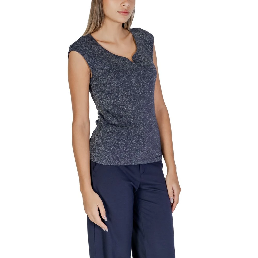 Street One Blauwe Viscose Tops & T-Shirt Blue Dames