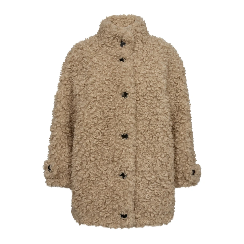 Co'Couture Teddy Mix Jas Off White Beige Dames