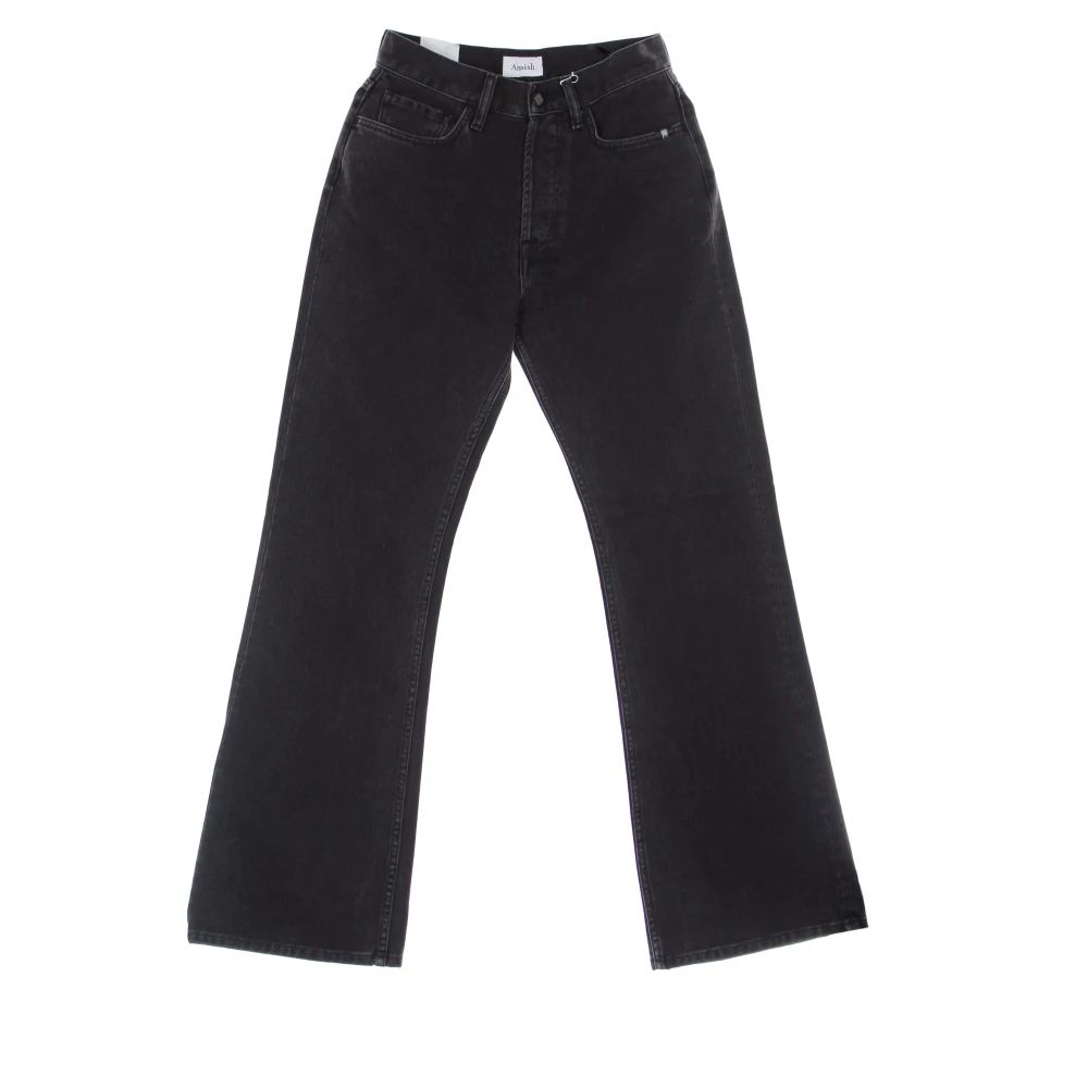 Amish Women's Black Wide Jeans, W26, Kendall Denim Stretch