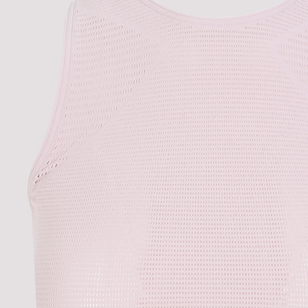 Wolford Grid Net Sleeveless Top Pink Dames