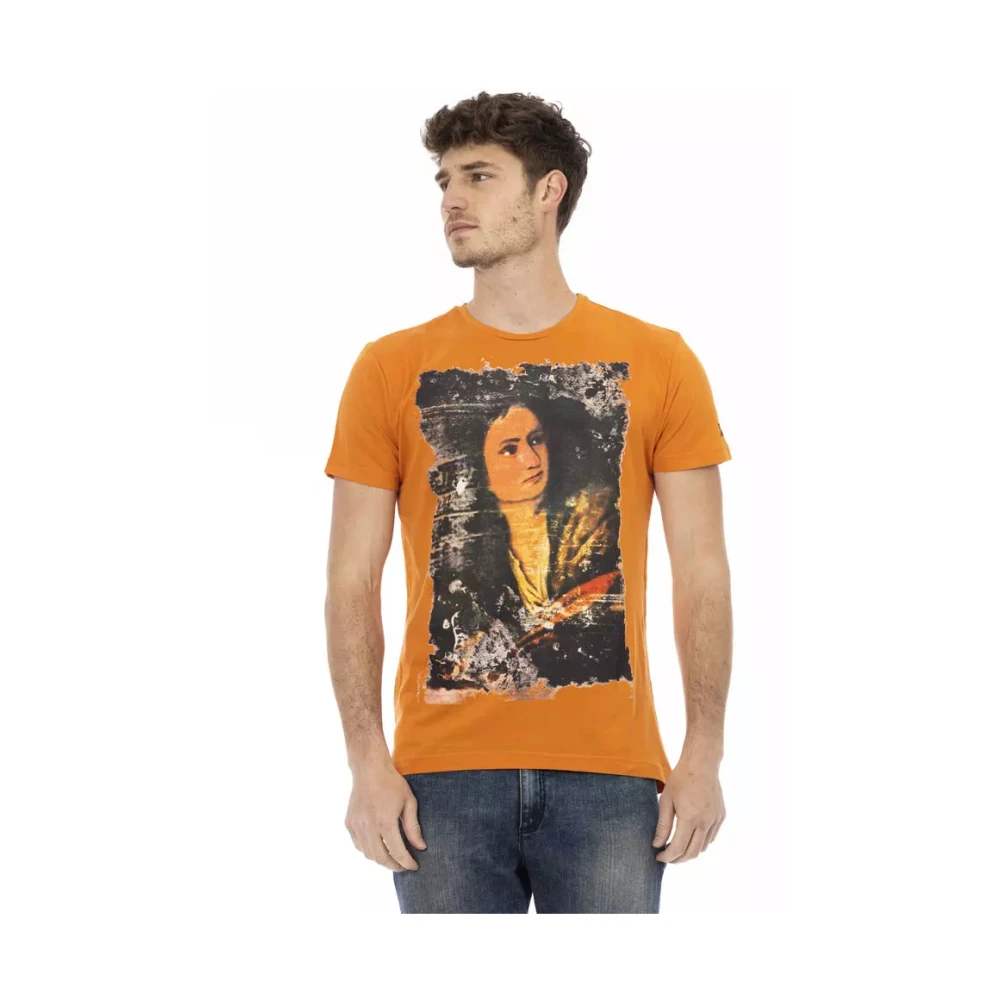 Trussardi Men's Orange T-Shirts, L, Cotton T-Shirt
