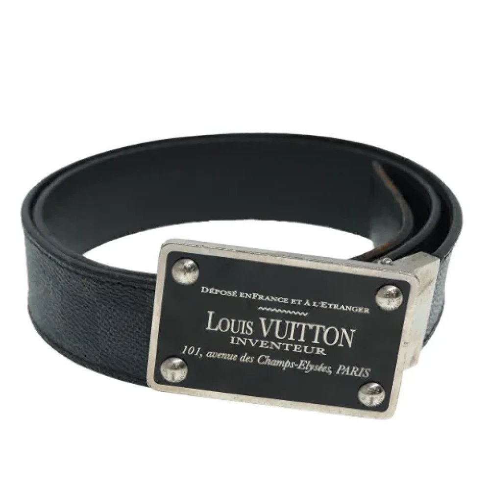 Louis Vuitton Vintage Pre-owned Leather belts Gray Heren