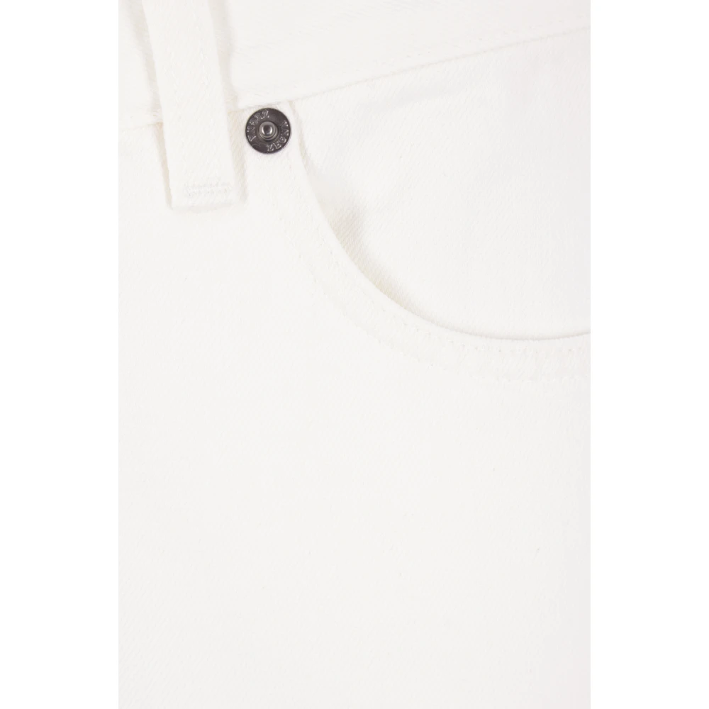 Ermenegildo Zegna Witte Slim-Fit Jeans met Leren Logo White Heren