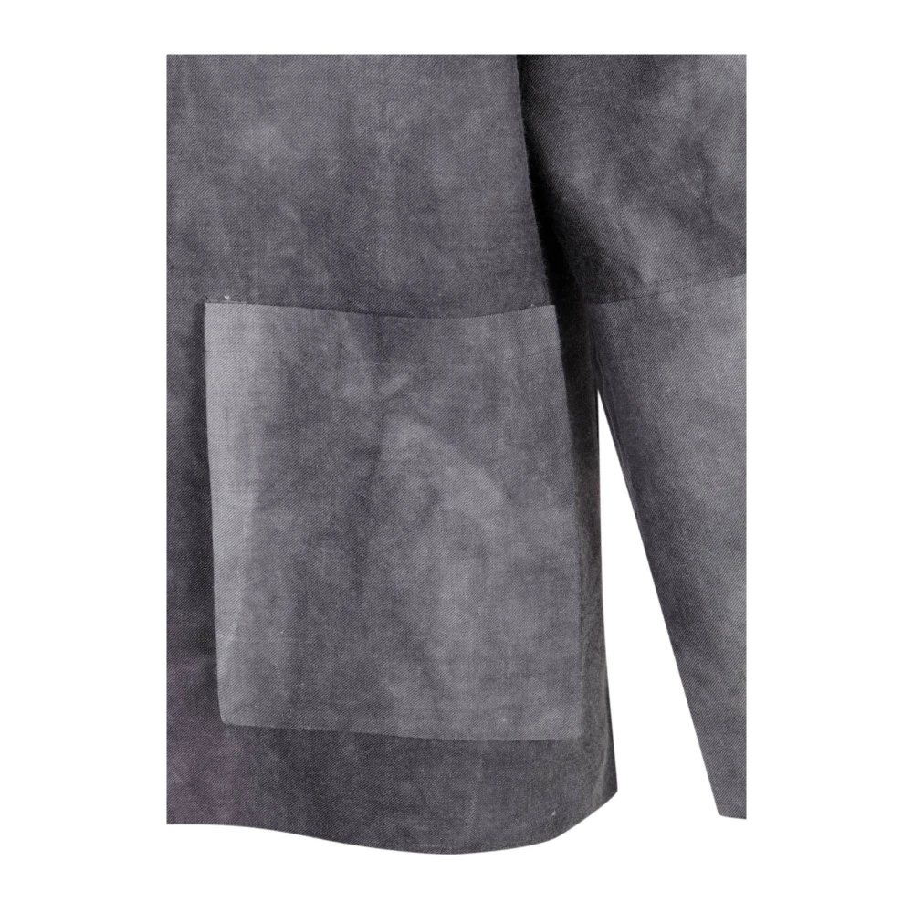 Cortana Rocco overshirt in linnen en zuivere wol lila mêlee Gray Dames