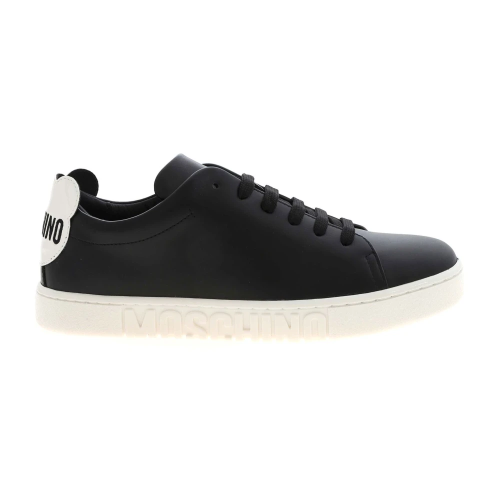 Moschino Zwarte Leren Teddy Bear Sneakers Dames Schoenen