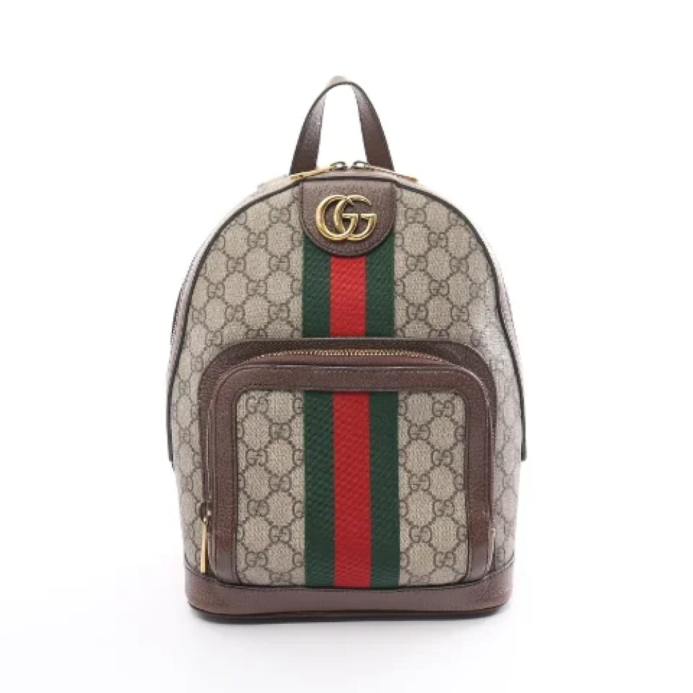 Gucci Vintage Pre-owned Canvas backpacks Beige Dames