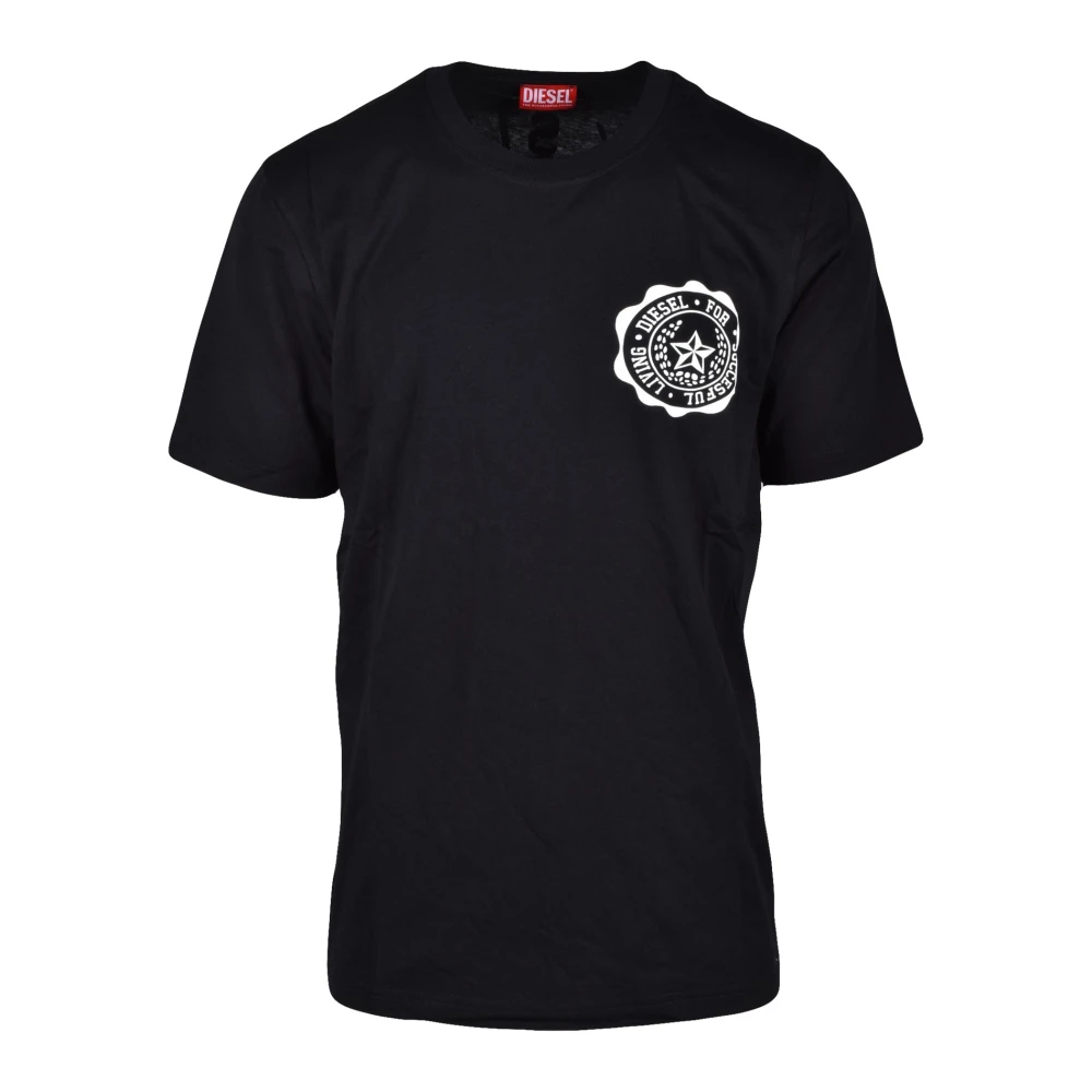 Diesel Casual Katoenmix T-shirt Black Heren