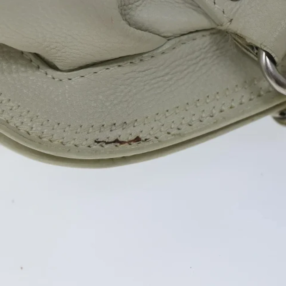 Dior Vintage Pre-owned Leather handbags White Dames