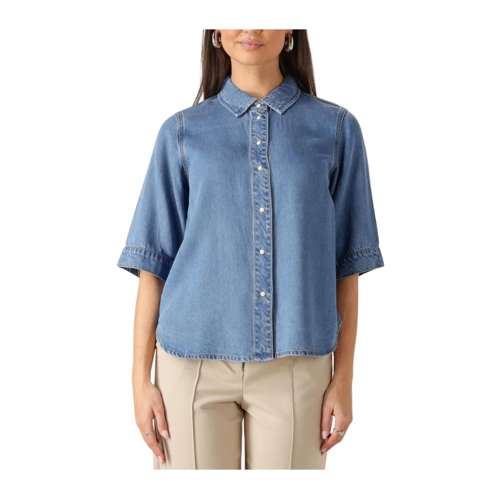 Object Denim Top voor Vrouwen Blue Dames