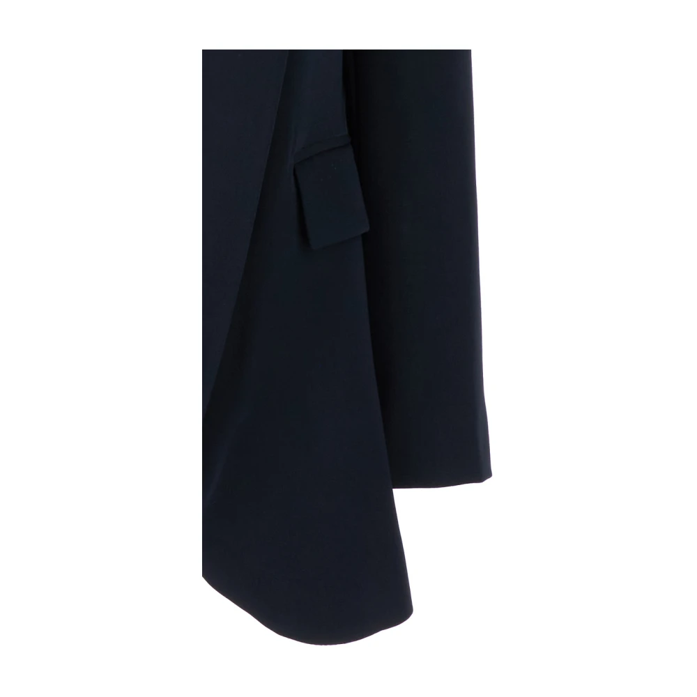 Plain Units Blauwe Asymmetrische Zoom Open Front Jas Blue Dames