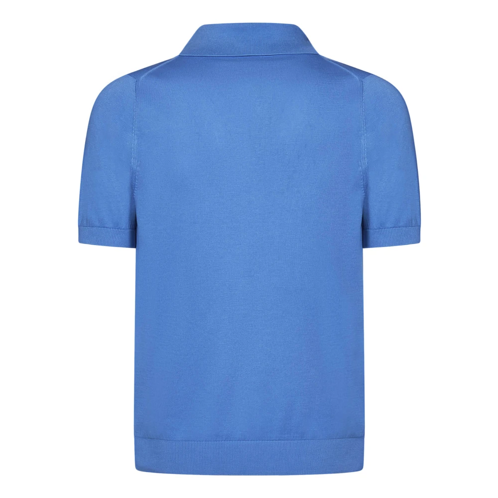 Malo Blauwe T-shirts en Polos met Franse Kraag Blue Heren