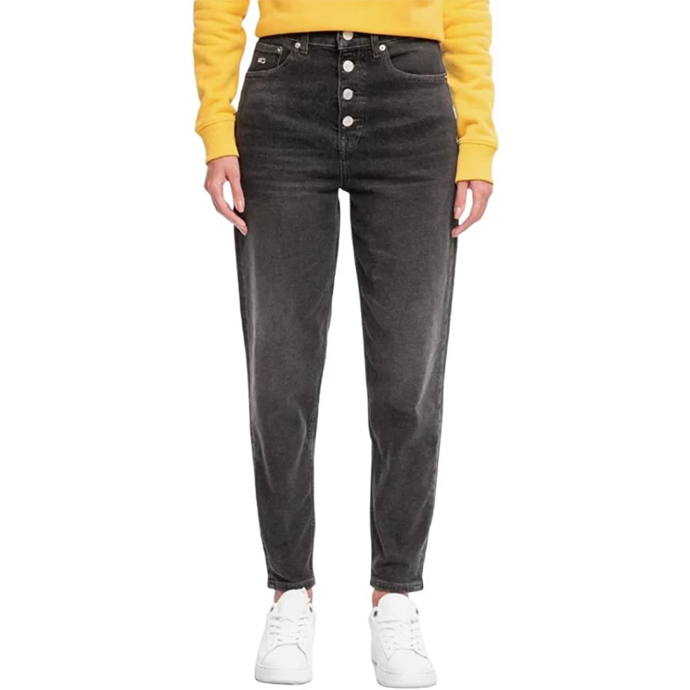 Tommy Jeans Klassieke Denim Jeans met Vijf Zakken Black Dames