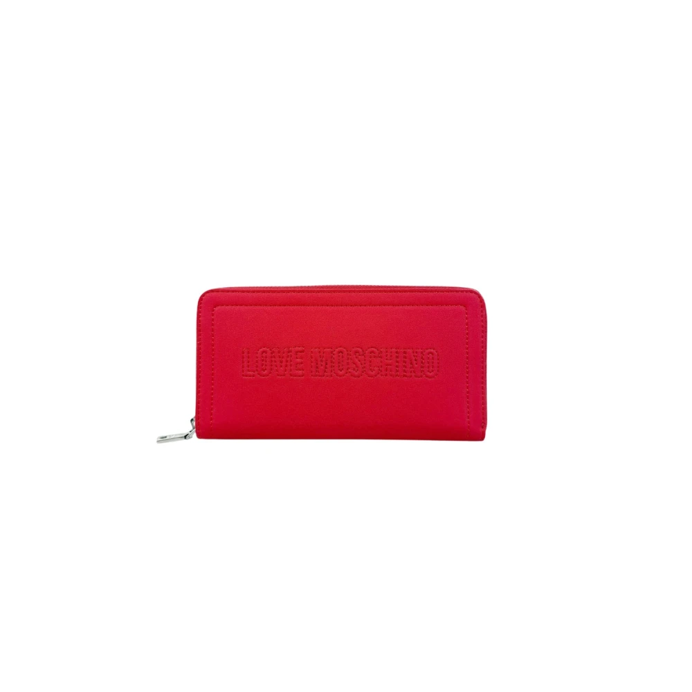 Love Moschino Women's Red Wallets & Cardholders, One Size, Large Zip Wallet