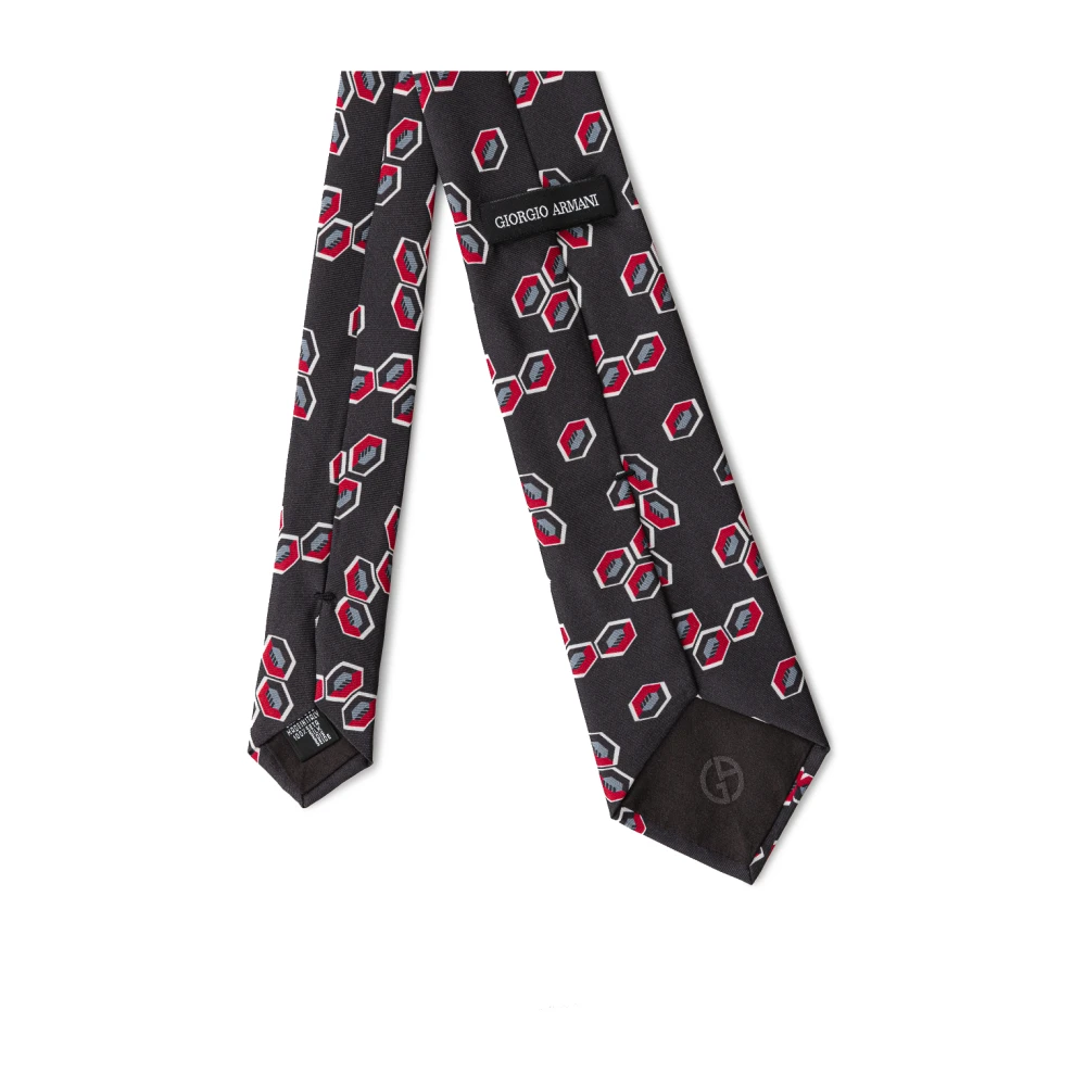 Giorgio Armani Antraciet Zijden Stropdas Multicolor Heren