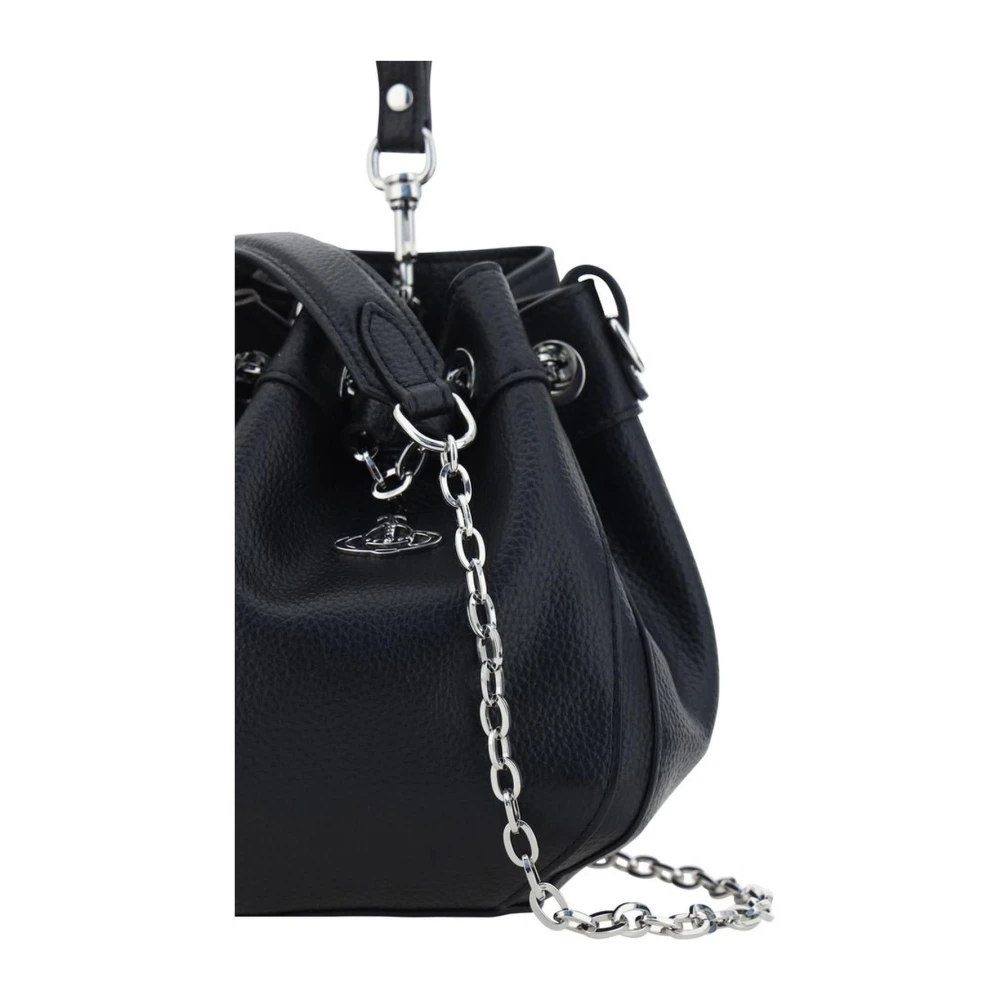 Vivienne Westwood Leren Bucket Bag met Trekkoordsluiting Black Dames