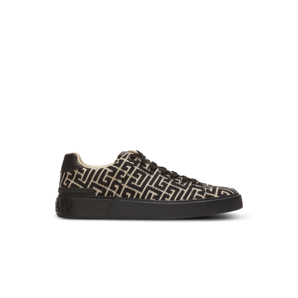 Balmain Black B-Court Trainers With Jacquard Monogram - Male - Sneakers - 11 Uk - Shoes
