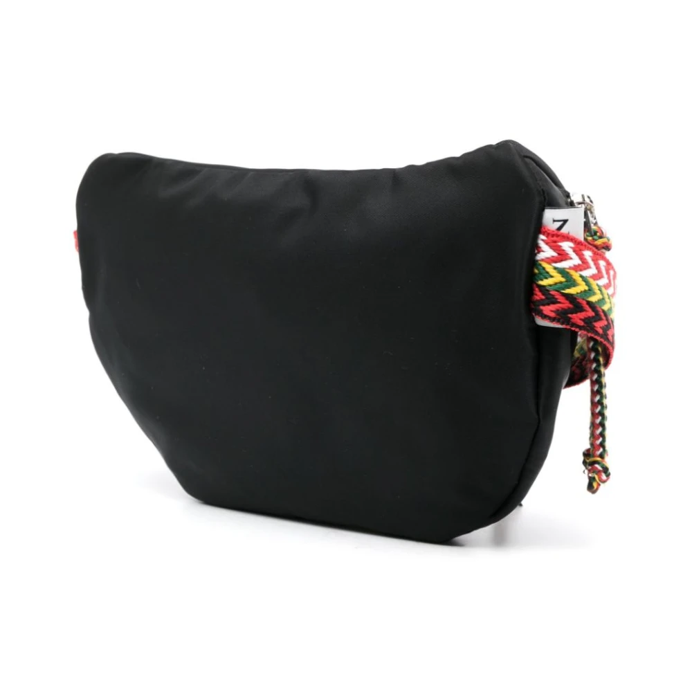 Lanvin Zwarte Belt Bag met Zigzag Borduursel Black Heren