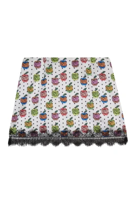 Print Satin Mini Skirt