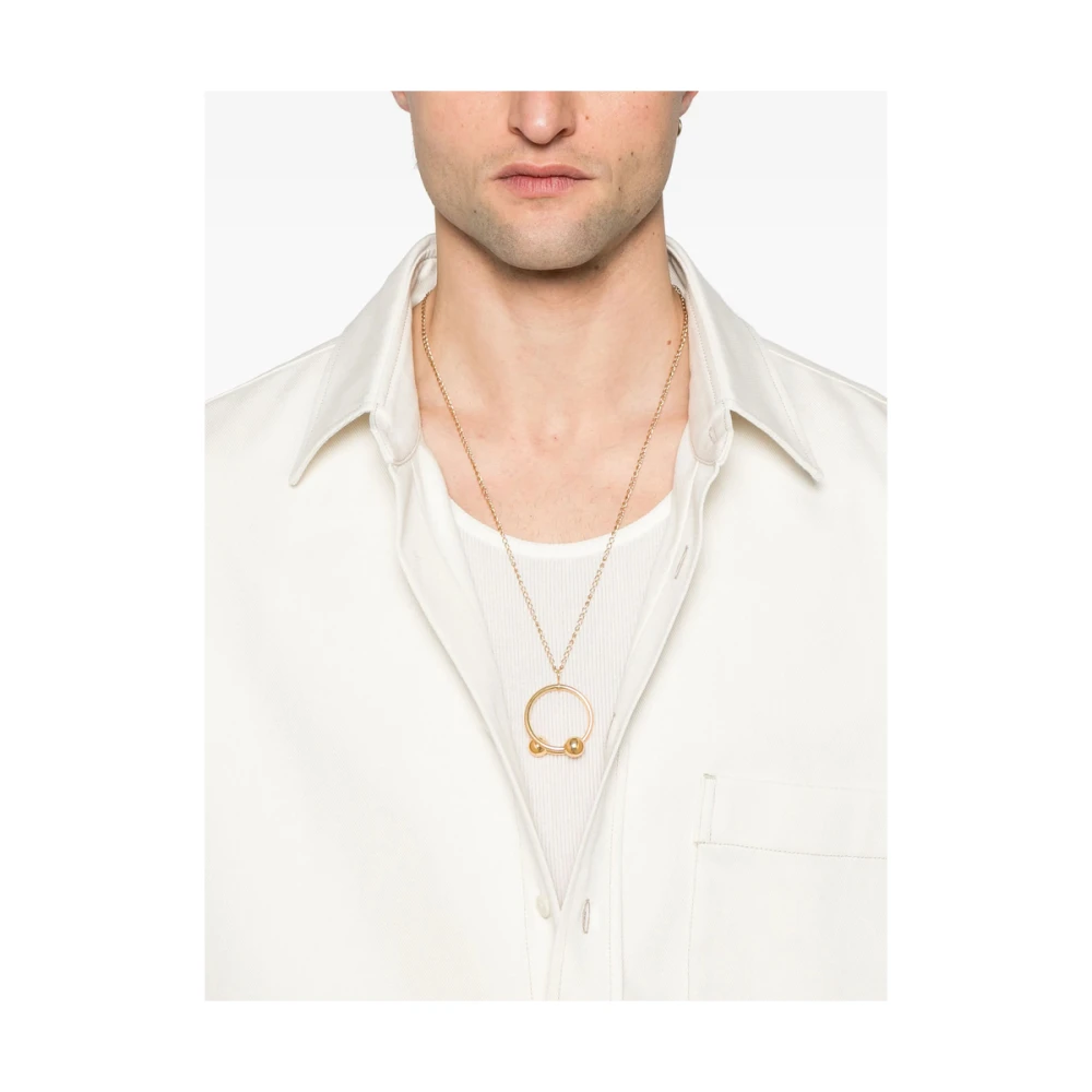 Lemaire Amandel Beige Knoopshirt White Heren
