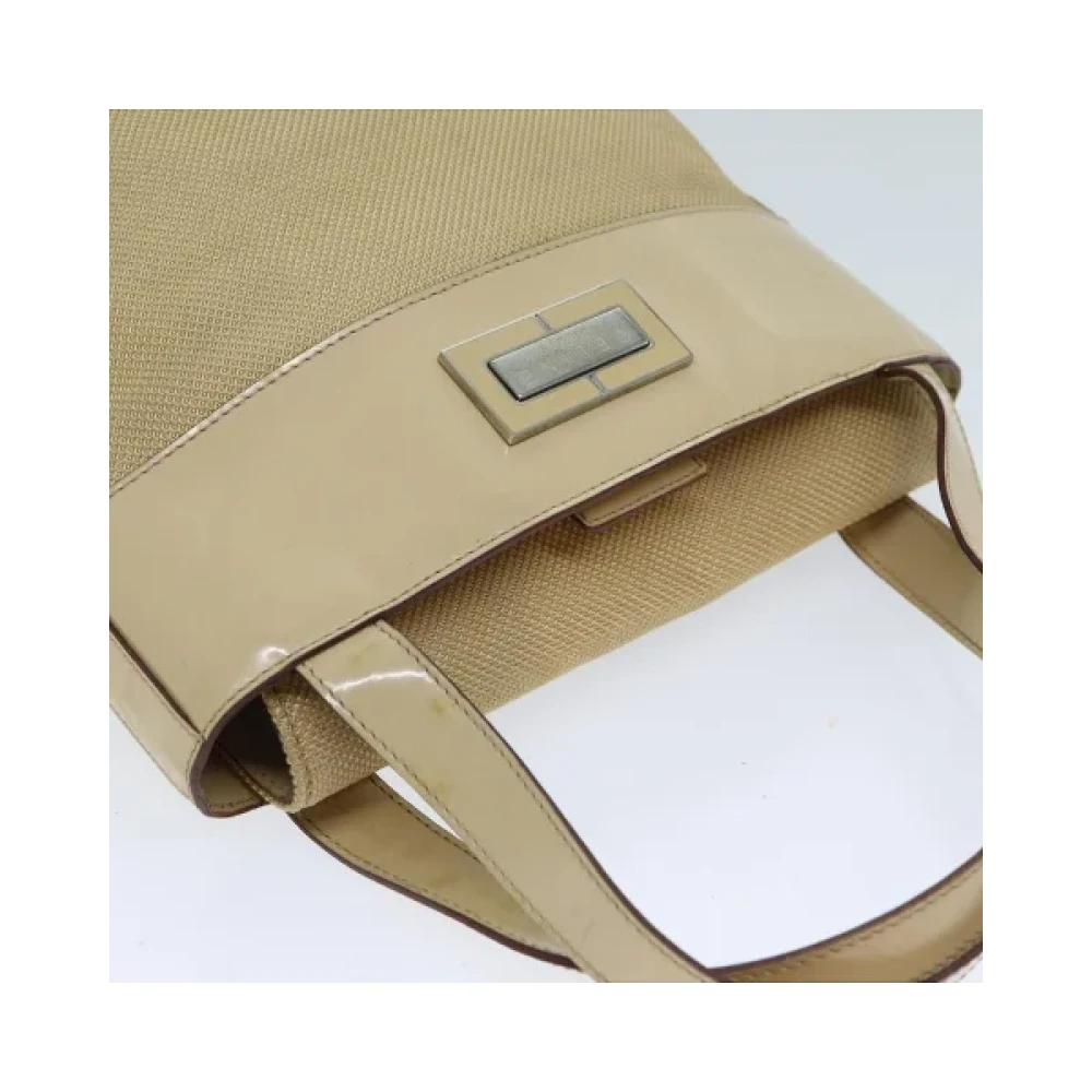 Celine Vintage Pre-owned Canvas handbags Beige Dames