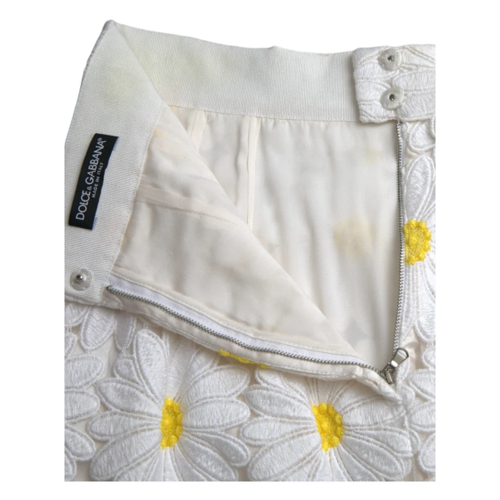 Dolce & Gabbana Witte Bloemen Potlood Rok White Dames