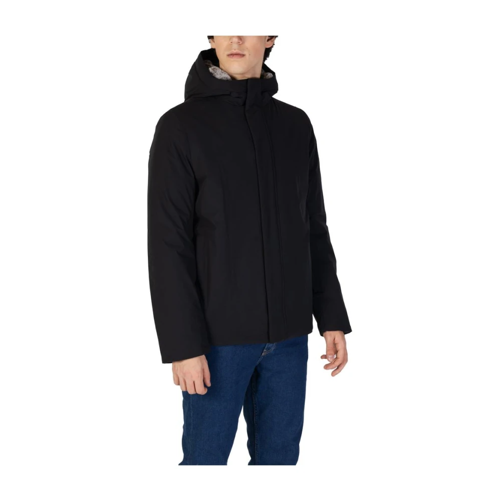 Suns Zwarte Polyester Jas Mannen Vrouwen Black Heren