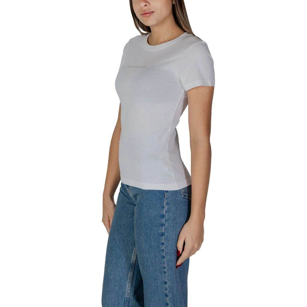 Calvin Klein Jeans Wit Katoenen Dames T-shirt Lente Zomer White Dames