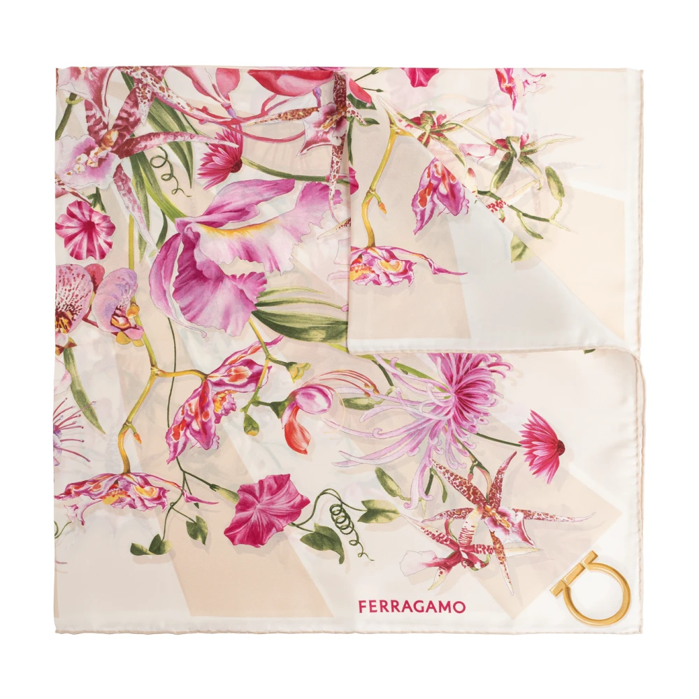 Ferragamo Vrouw Beige Accessoires Dames, One Size, Silky Scarves