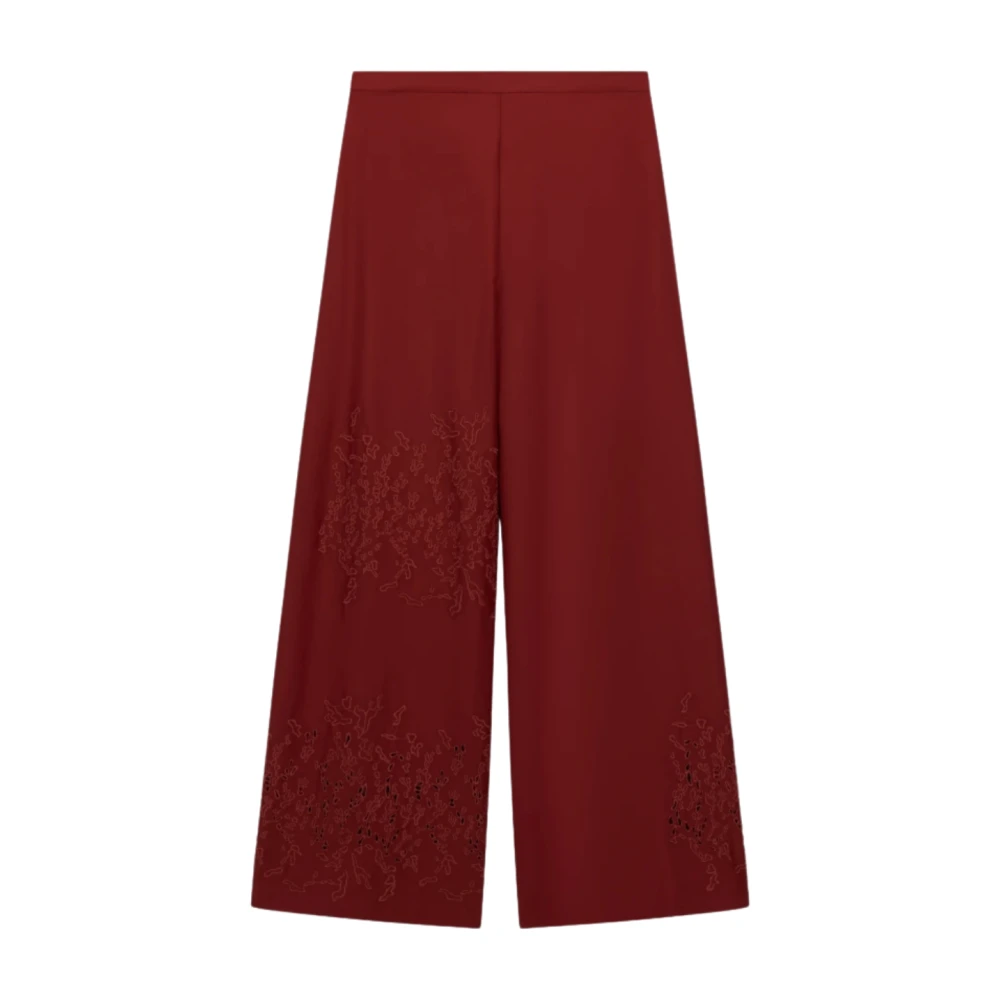 Liviana Conti Women's Red Wide Trousers, L, Wide Trousers