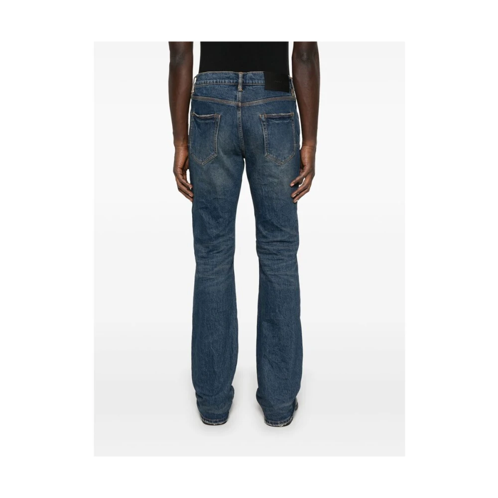Purple Brand Blauwe Voorknop Jeans Klassieke Vijf Zakken Blue Heren