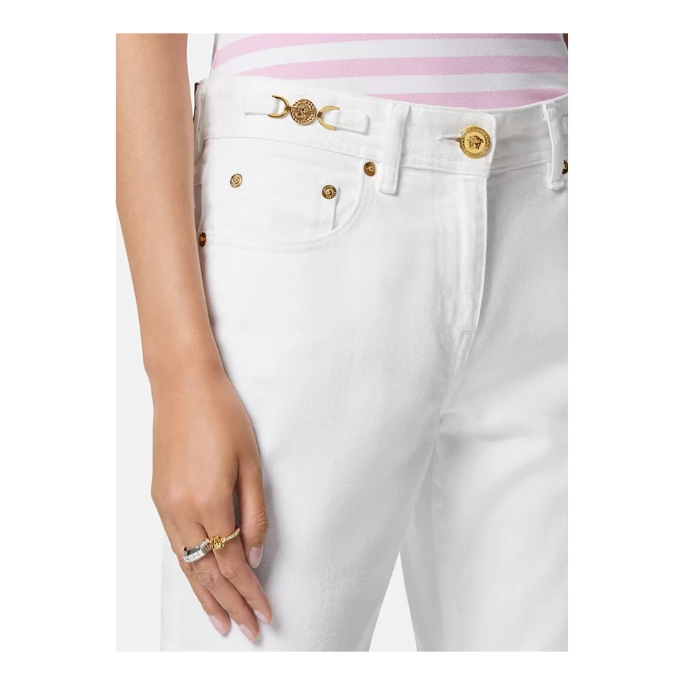 Versace Zachte Denim Jeans White Dames