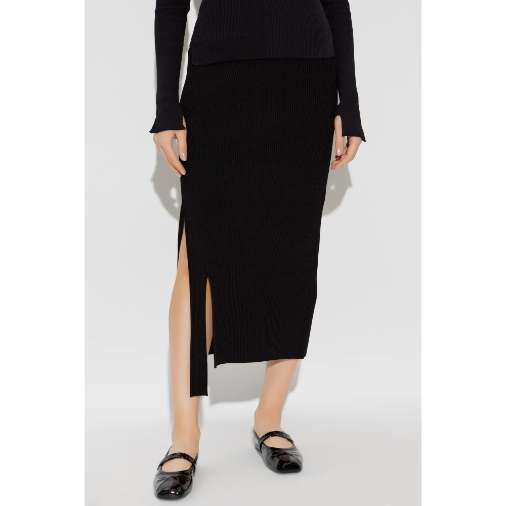 Victoria Beckham Geribbelde rok Black Dames