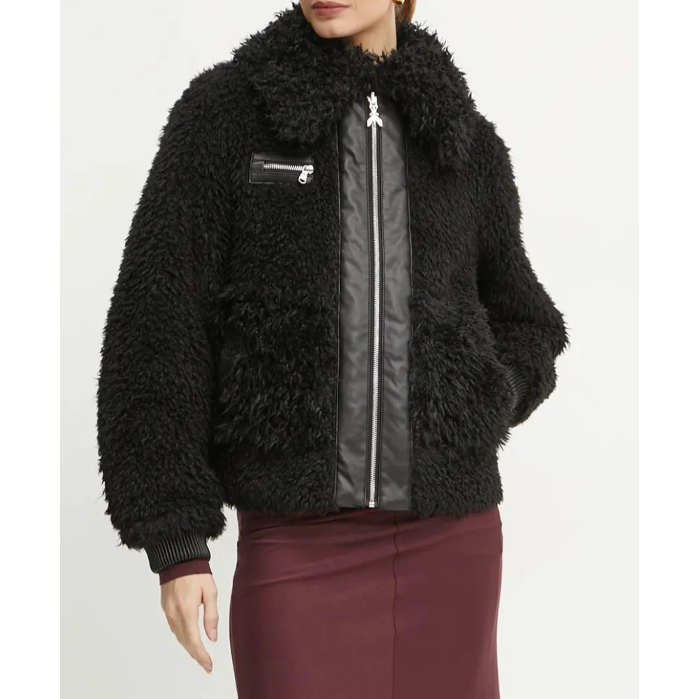 PATRIZIA PEPE Omkeerbare Korte Jas Stijl 2O0139E054 Black Dames