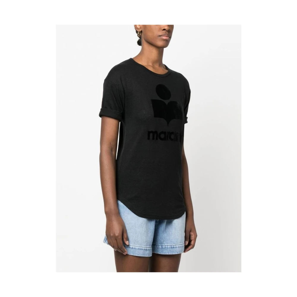 Isabel Marant Étoile Zwarte Koldi Logo T-shirt Black Dames
