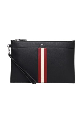 stripe-detail-leather-clutch
