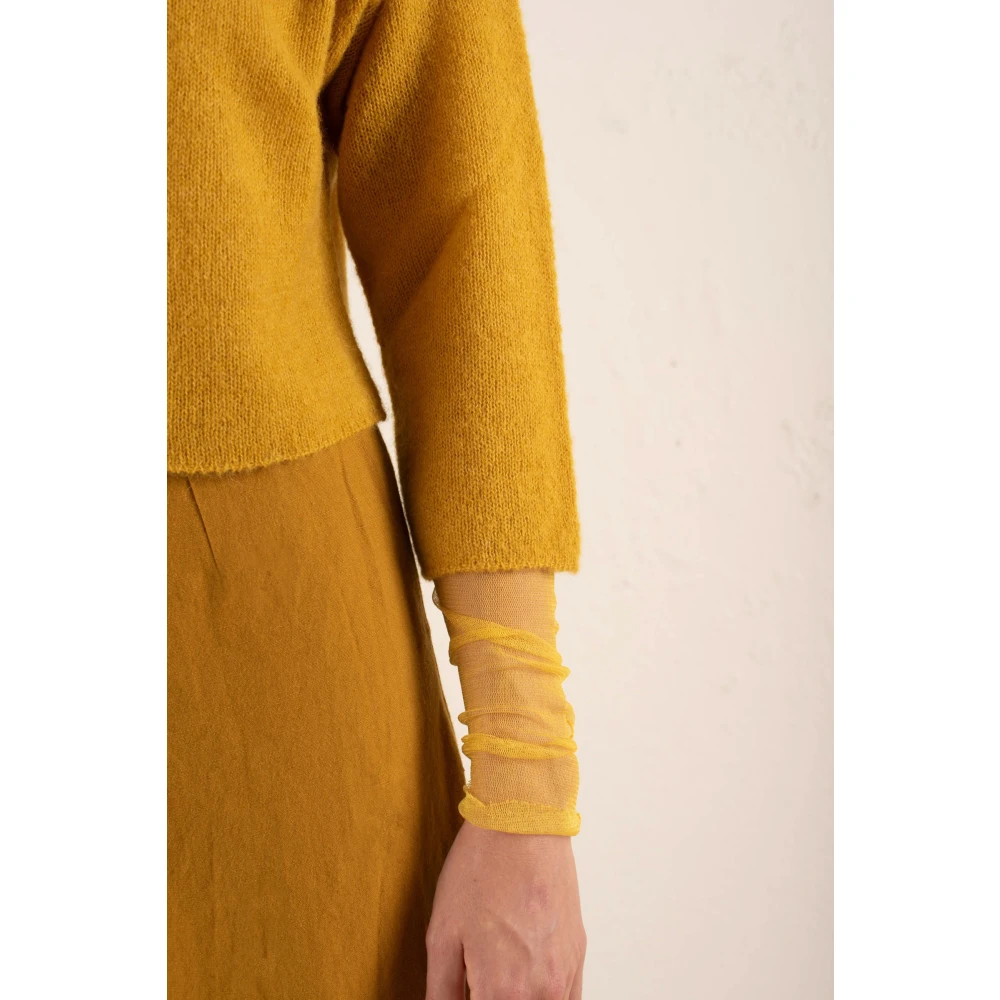 Cortana Alpaca Cashmere Zijde Gebreide Vest Yellow Dames