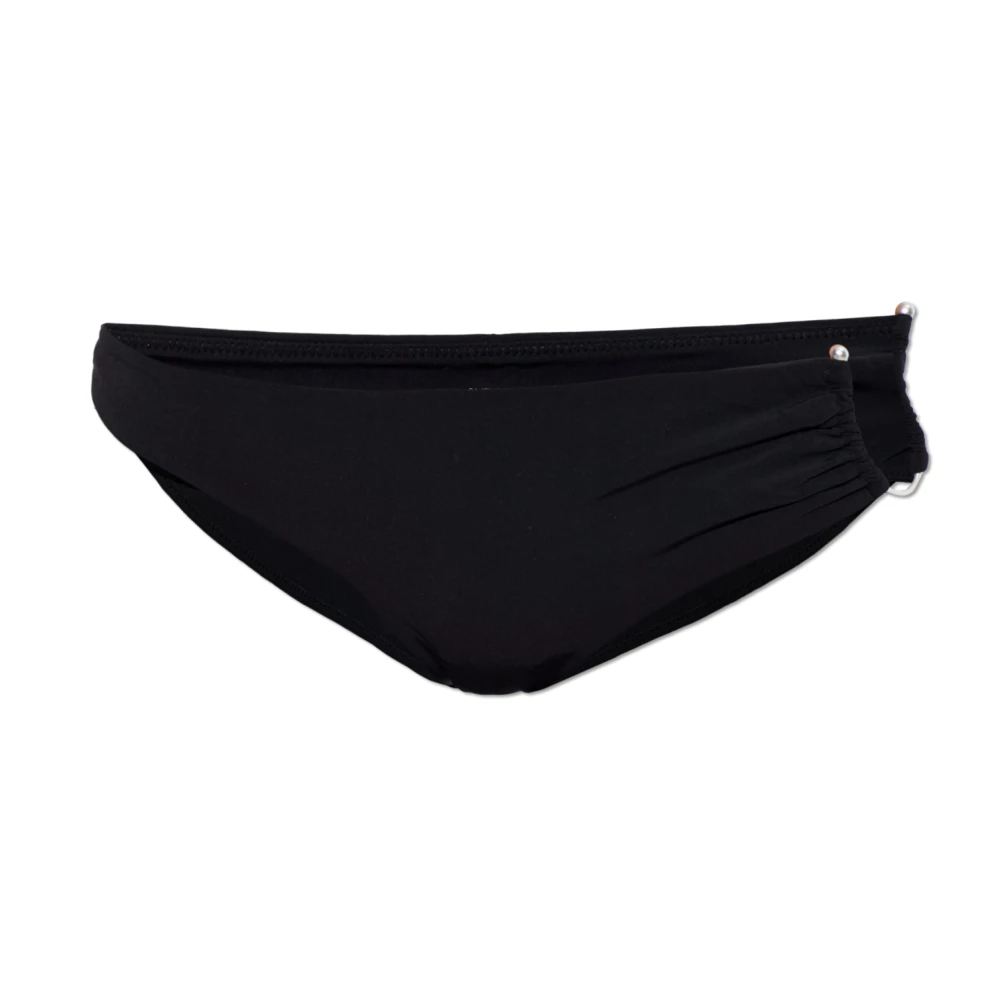 Christopher Esber Donna Nero - Slip Bikini A Mezzaluna Arricciato - Swimwear - Xs