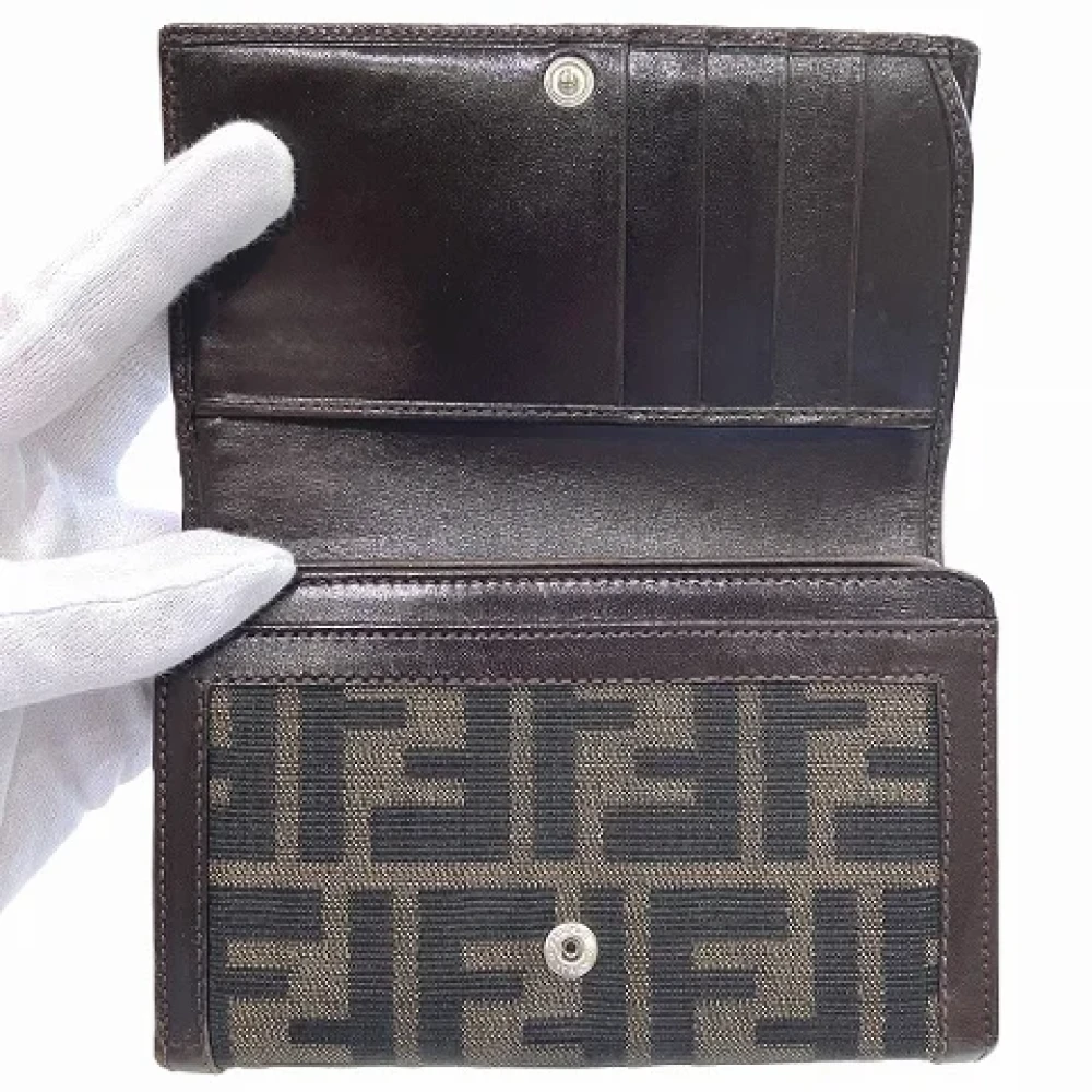Fendi Vintage Pre-owned Canvas wallets Brown Dames