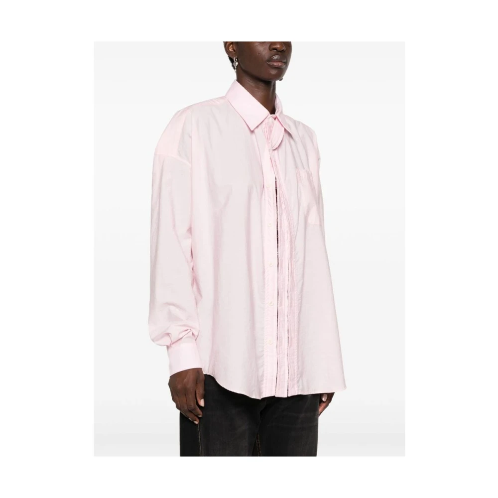 Y Project Asymmetrische Katoenmix Shirt Pink Dames