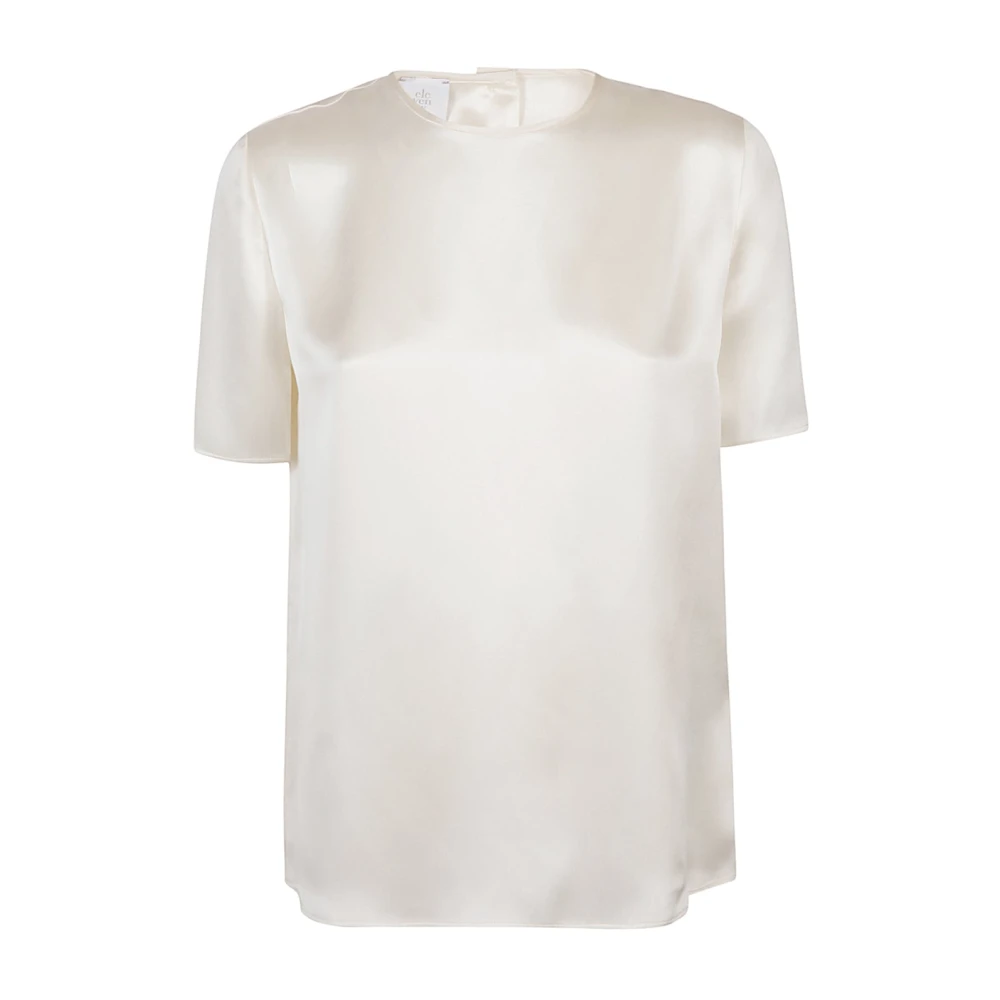 Eleventy Zijden Ronde Hals T-shirt Gray Dames