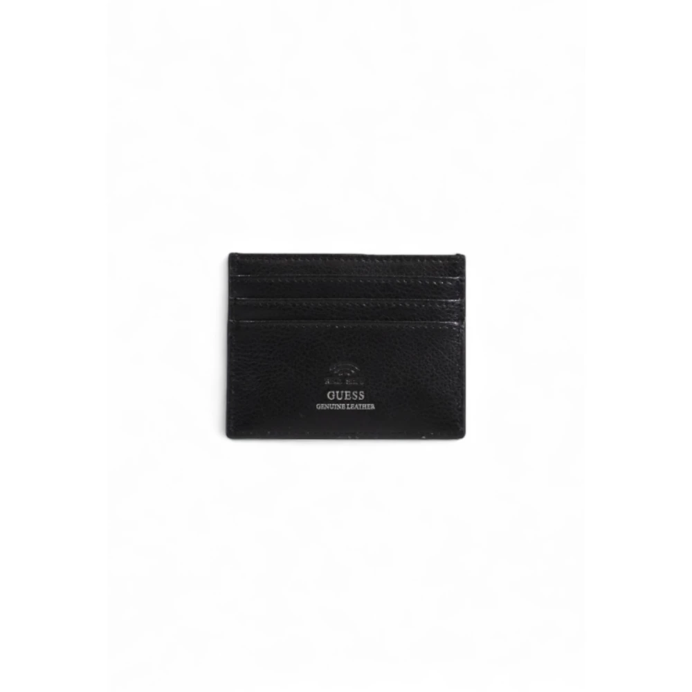Guess Zwarte leren portemonnee met binnenzakken Black Heren