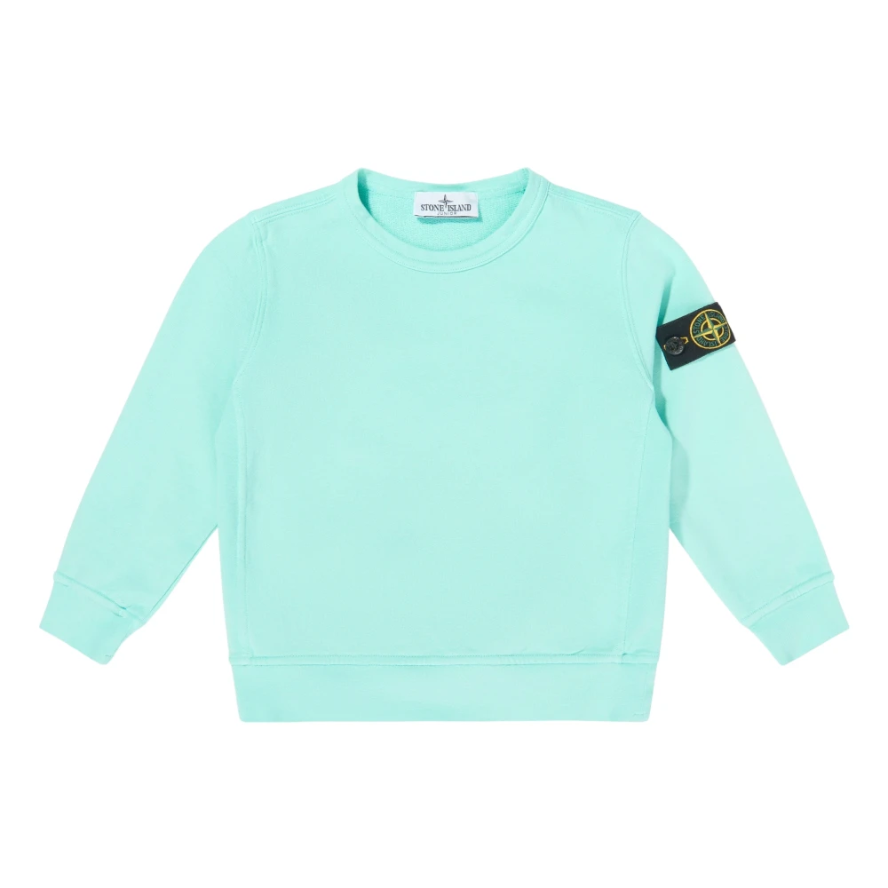 Stone Island Cotton Fleece Sweatshirt - Male - Kids Sweatshirts - Blue - 8 Y - Kids